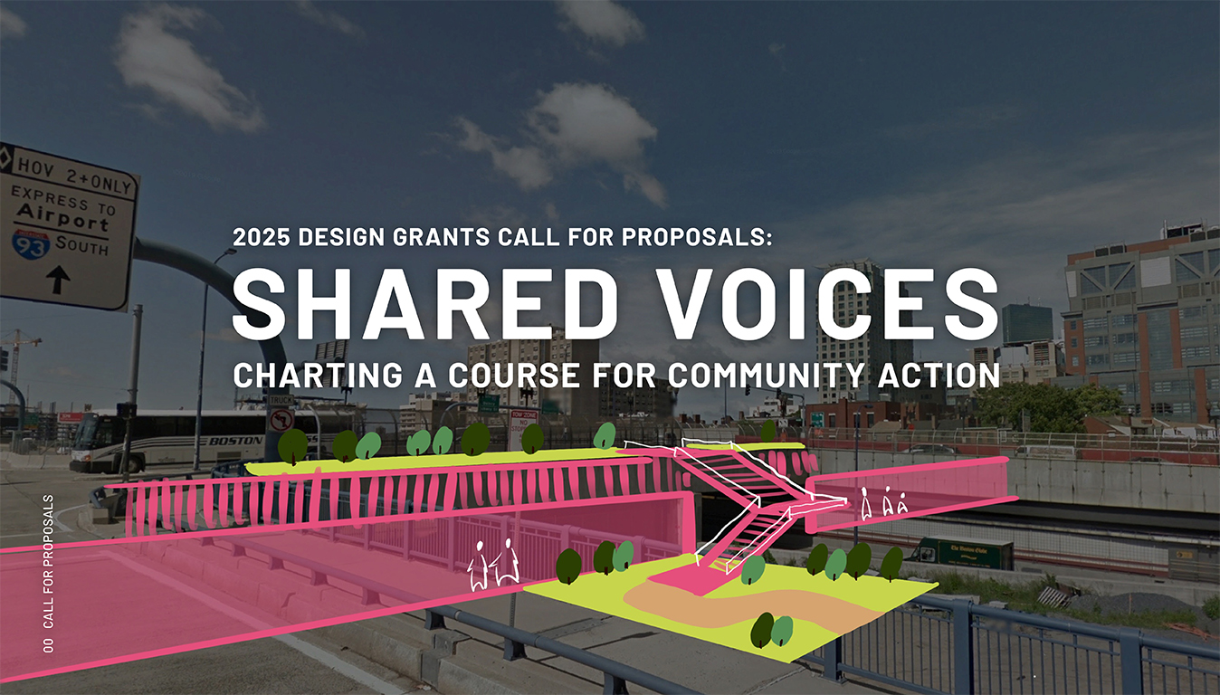 2025 Design Grants Call for Proposals Several individuals in a housing complex's outdoor space